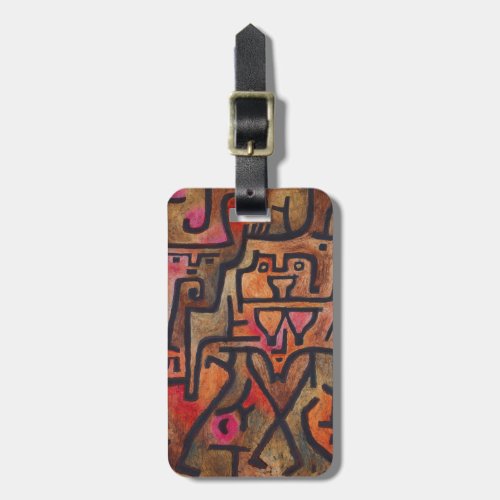Klee Abstract Red Abstract Expressionist Nature  Luggage Tag