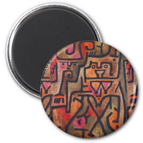 Klee Abstract Red Abstract Expressionist Nature  Magnet