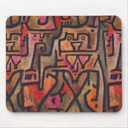 Klee Abstract Red Abstract Expressionist Nature  Mouse Pad