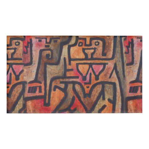 Klee Abstract Red Abstract Expressionist Nature  Name Tag