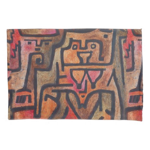 Klee Abstract Red Abstract Expressionist Nature  Pillowcase