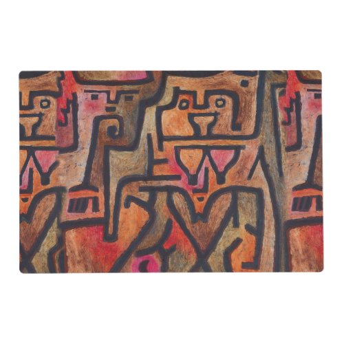 Klee Abstract Red Abstract Expressionist Nature  Placemat