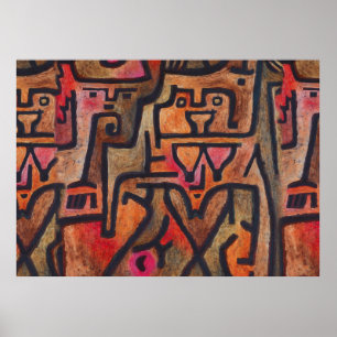 Klee Abstract Red Abstract Expressionist Nature Poster