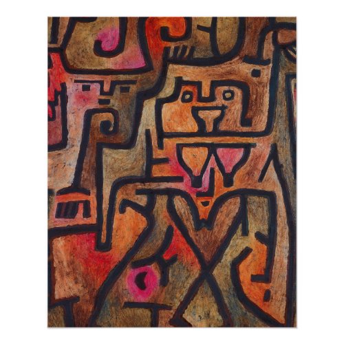 Klee Abstract Red Abstract Expressionist Nature  Poster