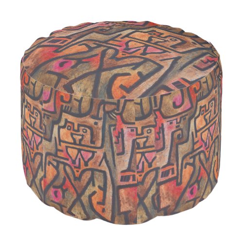 Klee Abstract Red Abstract Expressionist Nature  Pouf