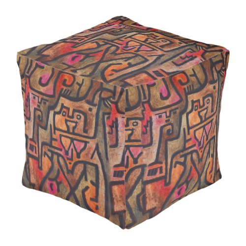 Klee Abstract Red Abstract Expressionist Nature  Pouf