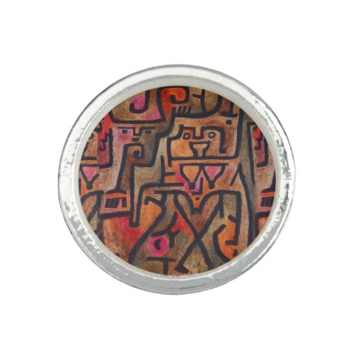 Klee Abstract Red Abstract Expressionist Nature  Ring