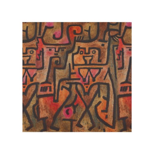 Klee Abstract Red Abstract Expressionist Nature  Wood Wall Decor