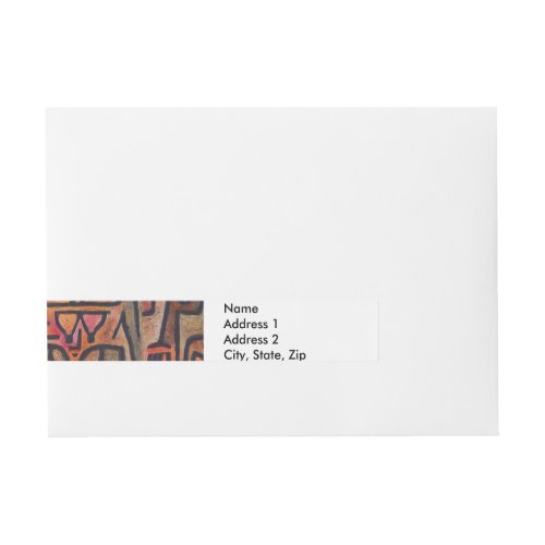 Klee Abstract Red Abstract Expressionist Nature  Wrap Around Address Label