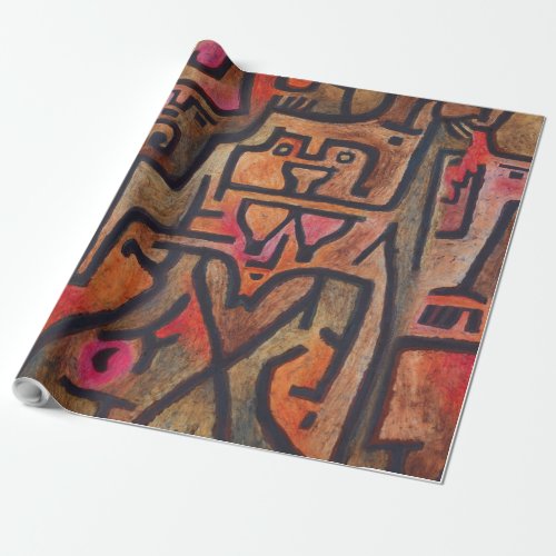 Klee Abstract Red Abstract Expressionist Nature  Wrapping Paper