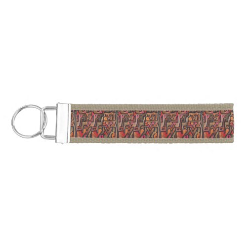 Klee Abstract Red Abstract Expressionist Nature  Wrist Keychain