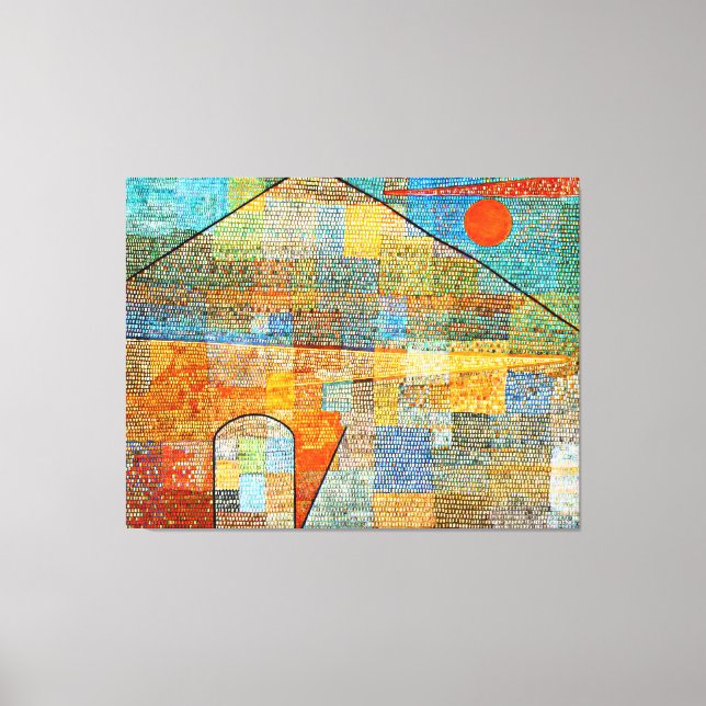 Klee - Ad Parnassus, famous abstract painting, Canvas Print (Front)