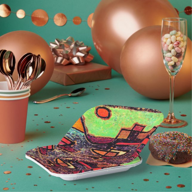 Klee - Afbahrender Dampfer Paper Plates (Multi)