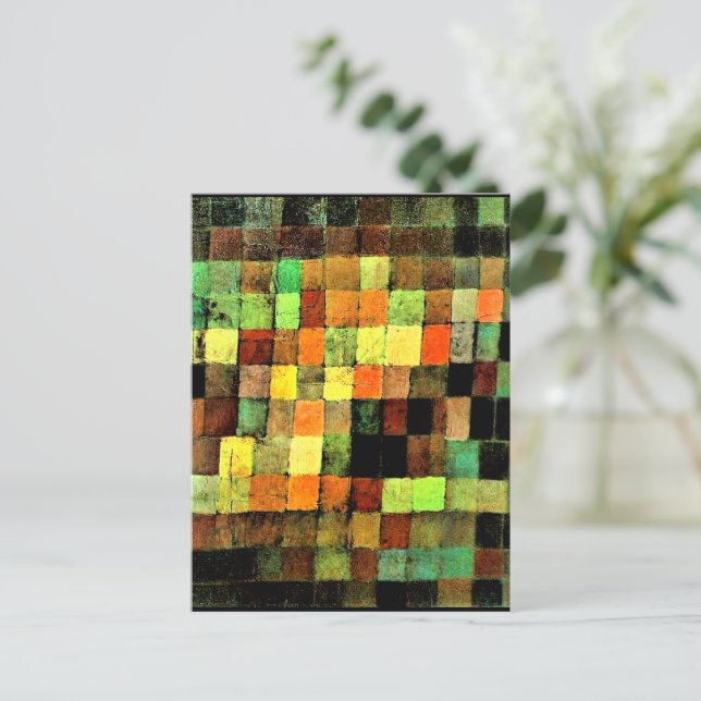 Klee - Ancient Sound Abstract on Black Postcard (Standing Front)