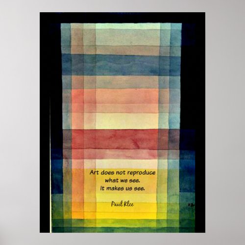 Klee _ Architecture of the Plain with Quotation Poster