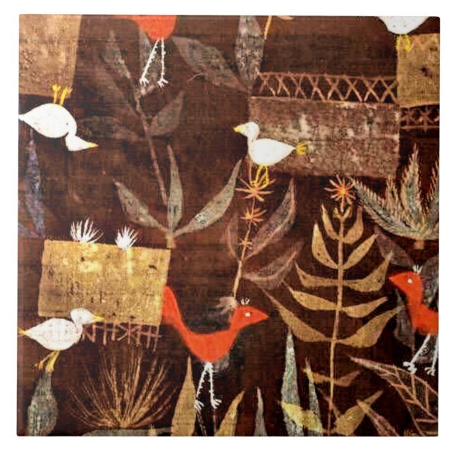 Klee - Bird Garden Ceramic Tile (Front)