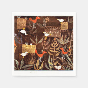 Klee - Bird Garden, famous artwork, Napkins
