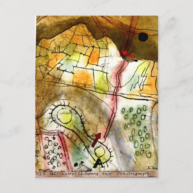 Klee - Brief Description of a Mountain Pass Postcard (Front)