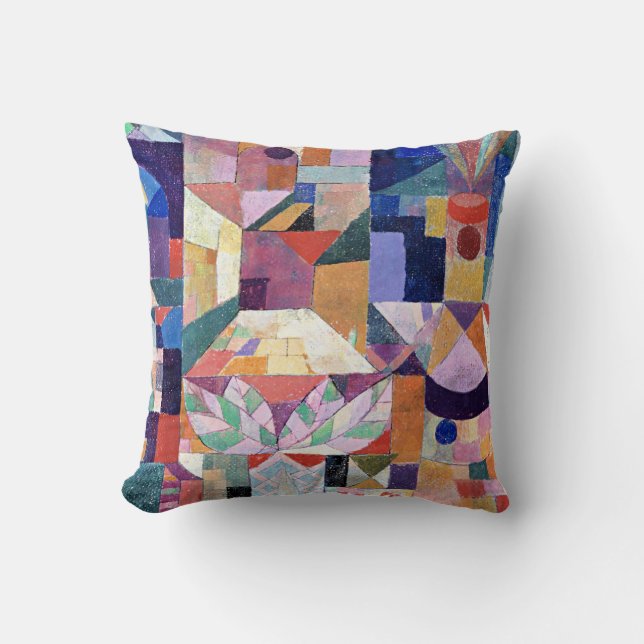 Klee - Burggarten, abstract painting Throw Pillow (Front)