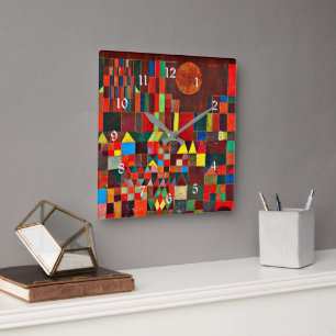 Klee - Castle and Sun Square Wall Clock