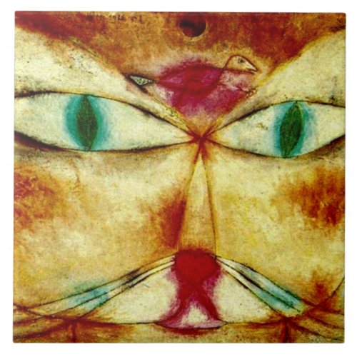 Klee _ Cat and Bird Ceramic Tile
