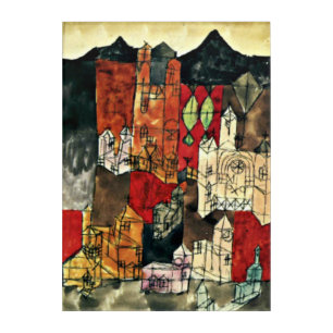 Klee - City of Churches, 1918, famous artwork Acrylic Print