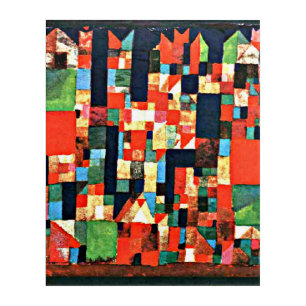 Klee - City Picture with red and green Acrylic Print