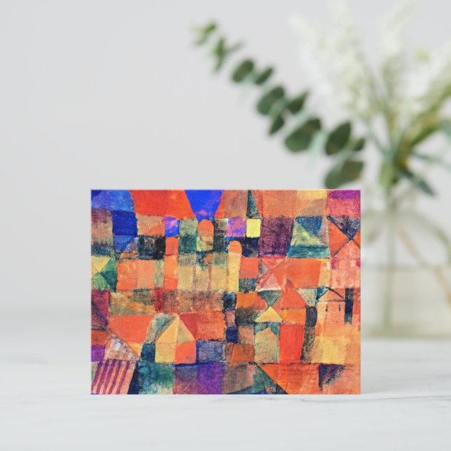 Klee - City with the Three Domes Postcard (Standing Front)