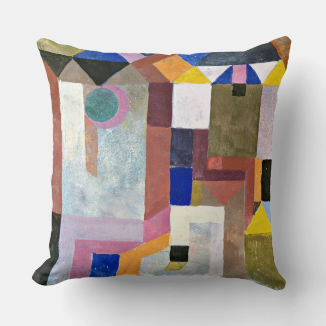 Klee - Colorful Architecture Throw Pillow (Front)