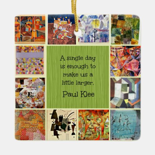 Klee _ Colorful Collage and Quotation Ceramic Ornament