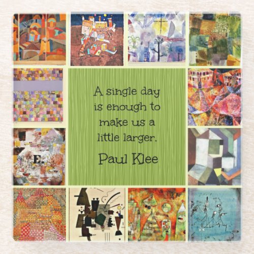 Klee _ Colorful Collage and Quotation Glass Coaster