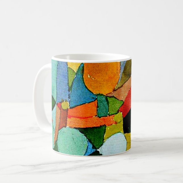 Klee - Colour-Shapes, famous painting, Coffee Mug (Front Left)
