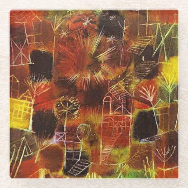 Klee - Cosmic Composition Glass Coaster (Front)