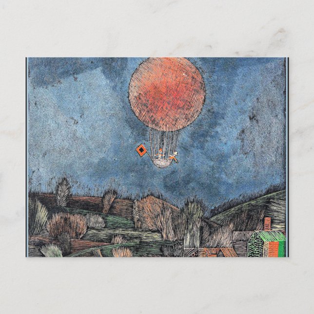Klee - Der Luftballoon, abstract artwork Postcard (Front)