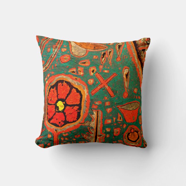 Klee - Efflorescence, abstract artwork, Throw Pillow (Front)