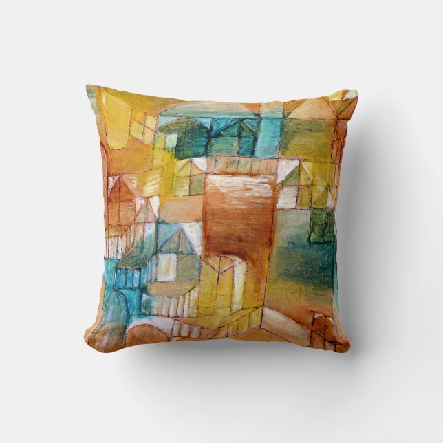 Klee - Fascade Brown-Green Throw Pillow (Front)