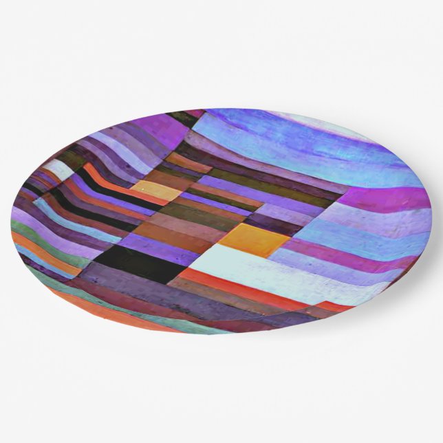 Klee - Fire in the Evening Paper Plates (Angled)