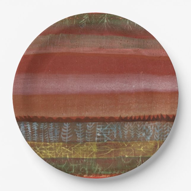 Klee - Flat Landscape, abstract art Paper Plates (Front)