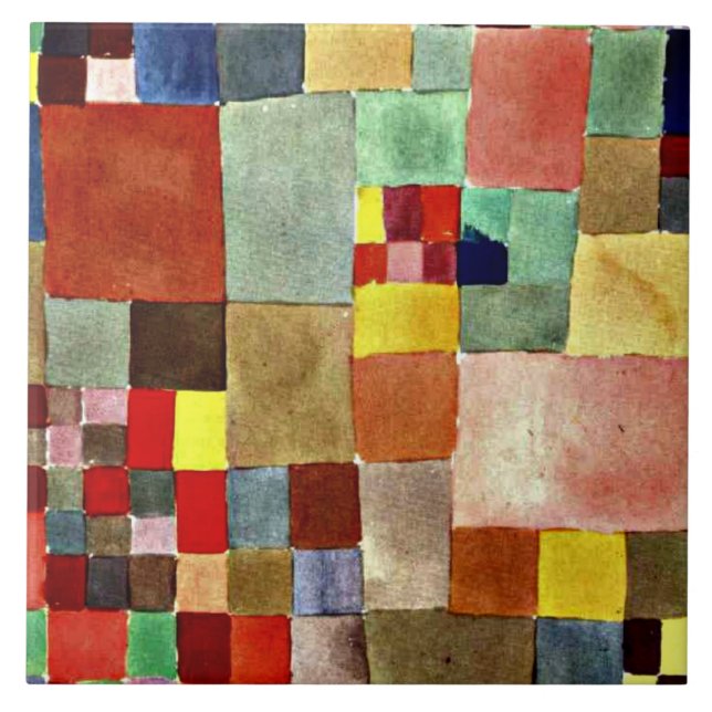 Klee - Flora on Sand, popular abstract artwork, Ceramic Tile (Front)