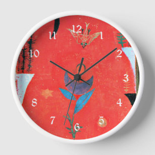 Red Teal Cubist Fusion Metal Wall Clock Design Art Size: Small