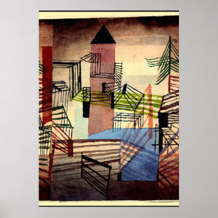Klee - Fortress, abstract art Poster