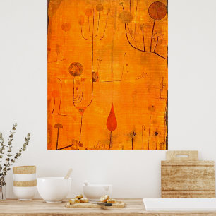 Klee - Fruits on Red Poster