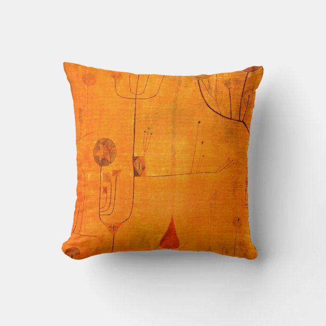 Klee - Fruits on Red Throw Pillow (Front)