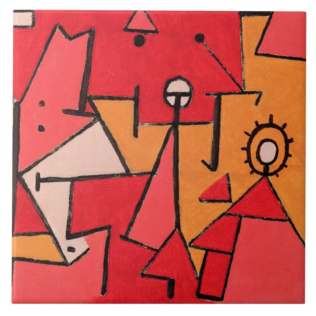 Klee - Heat, famous painting, Ceramic Tile (Front)