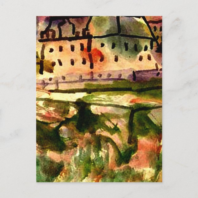 Klee - Houses Near the Gravel Pit Postcard (Front)