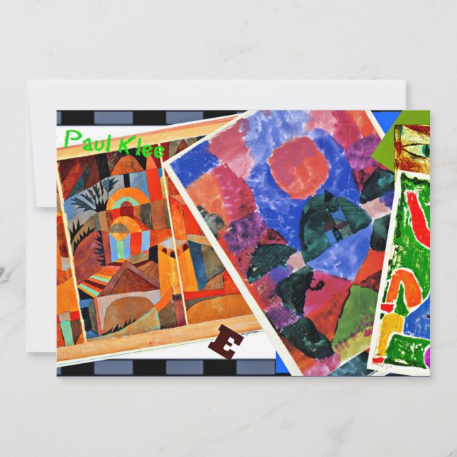 Klee - I Love Paul Klee, collage, Note Card (Front)