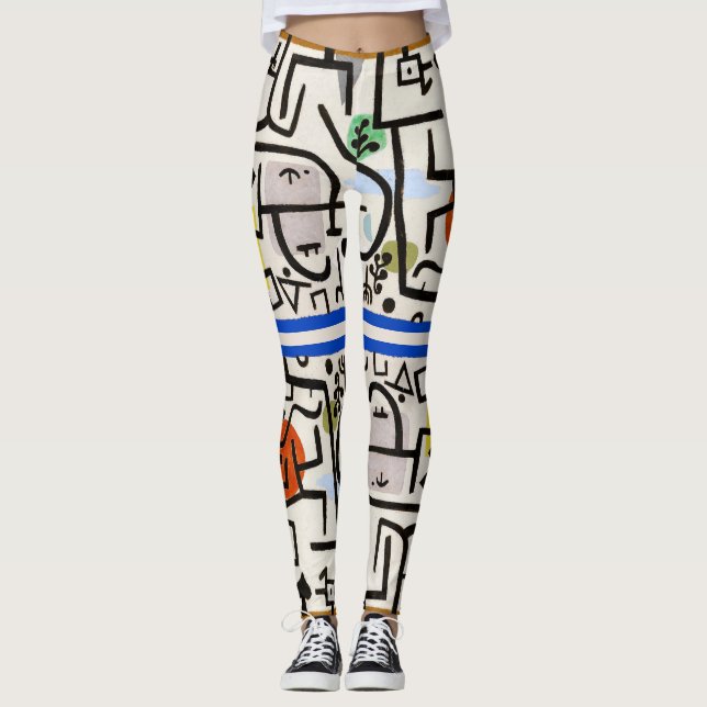 Klee-Inspired Abstract Art Leggings (Front)