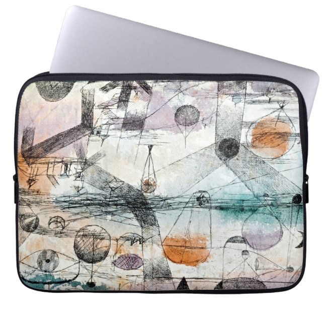 Klee-Inspired Abstract Geometry Laptop Sleeve (Front)