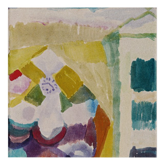 Klee - Interior with the Clock, abstract art, Acrylic Print (Front)