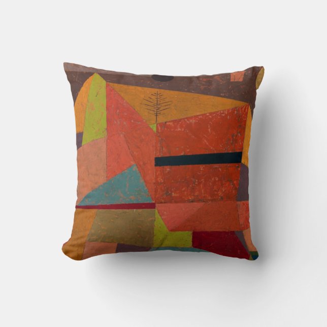 Klee - Joyful Mountain Landscape Throw Pillow (Front)